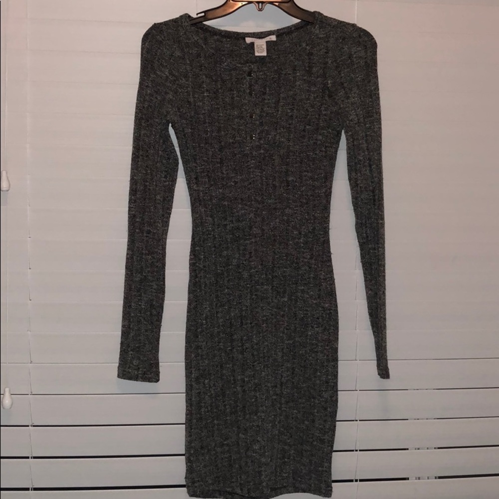 gray fitted dress